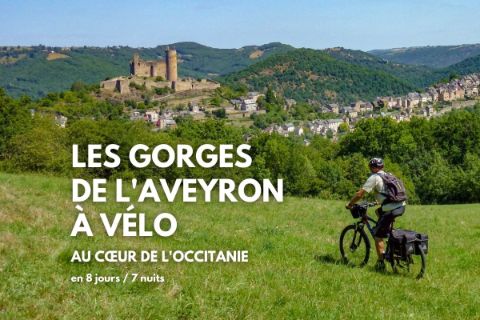 Les Gorges de l'Aveyron à vélo, vue de Najac