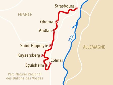Alsace à vélo en famille - itinéraire
