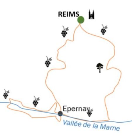 Itinéraire du séjour à vélo en Champagne vendu par Espace Randonnée